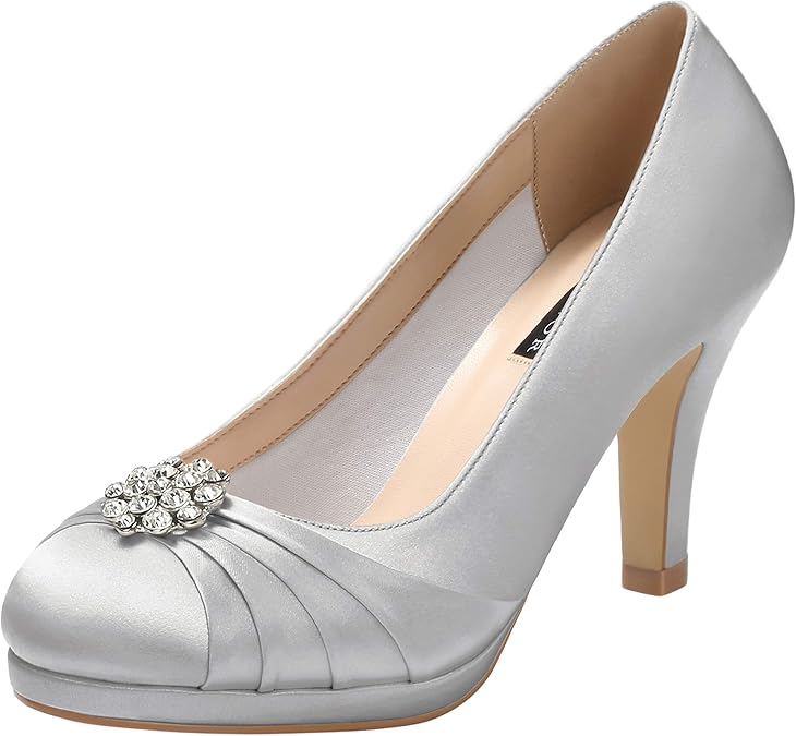 ERIJUNOR Women Comfort Mid Heel Pumps Closed ERIJUNOR Women Comfort Mid Heel Pumps Closed