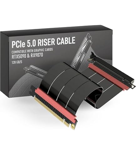 Câble Riser PCIe 4.0 X16 LINKUP 10cm 180° - Testé RTX4090 Compatible Gen3 Gen4