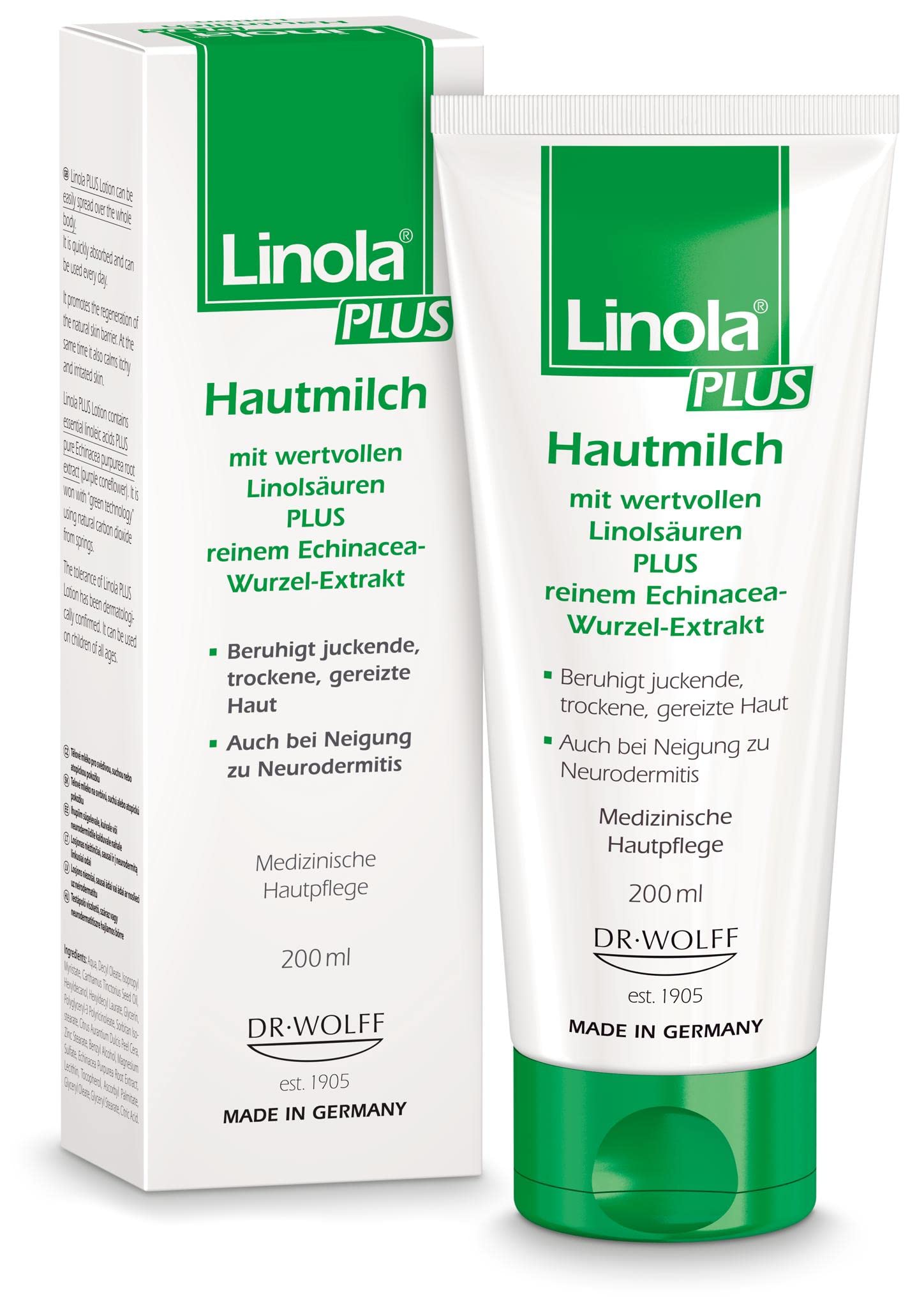 Linola Plus Skin Milk 1 x 200 ml Intensive Care for Dry Skin Prone to Neurodermatitis