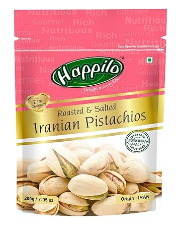 HappiloPremium Iranian Roasted and Salted Pistachios, 200g