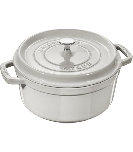 STAUB LA COCOTTE ストウブ ホワイト 26cm 蓋付き Amazon.com: STAUB Cast Iron Round Cocotte 26 cm White