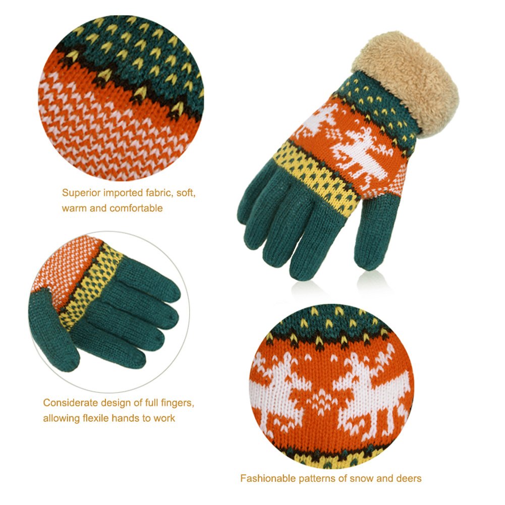 Vbiger Winter Handschuhe Warme Handschuhe Baumwolle Damen Frauen Handschuhe, Dunkelgrün(m), One Size