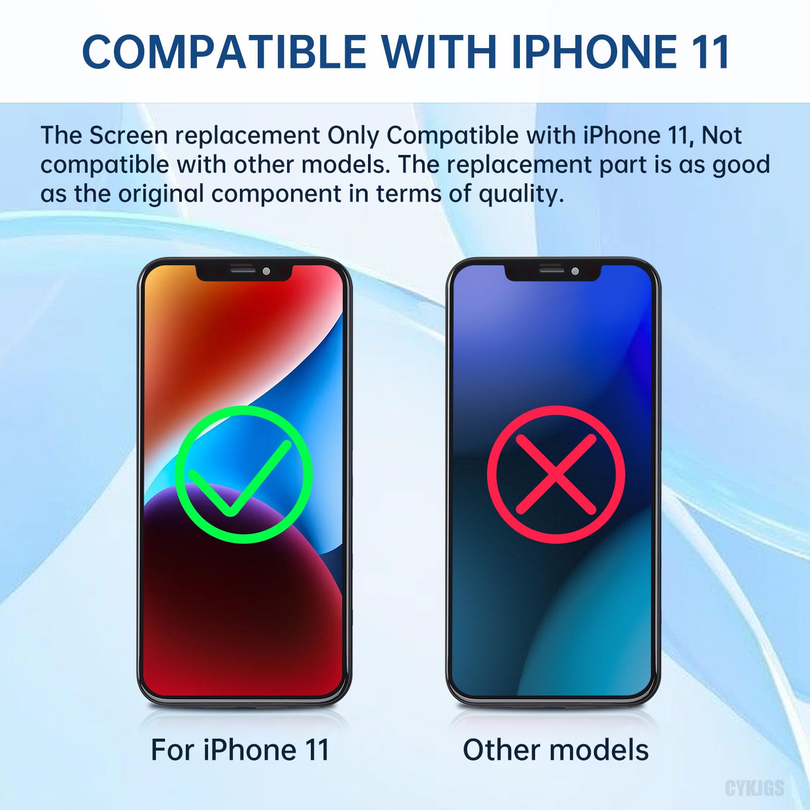 CYKJGS for iPhone 11 Screen Replacement with Ear Speaker and Proximity Sensor 6.1