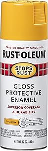 Rust-Oleum 298537-6PK Protective Stops Rust Enamel Spray Paint, 6 Pack, Gloss Tuscan Sun