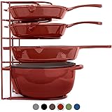Heavy Duty Pan Organizer, Extra Large 5 Tier Rack - Holds Cast Iron Skillets, Dutch Oven, Griddles - Durable Steel Constructi