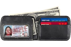 Otto Angelino Genuine Leather Slim Bifold Wallet with ID Slot - Unisex