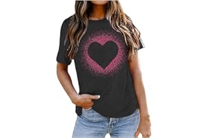 CEBOYEL Women Love Heart Graphic Tees Shirt Short Sleeve Tops Tshirts Regular Fit Tunic Blouse Cute Funny Gift Clothes 2023