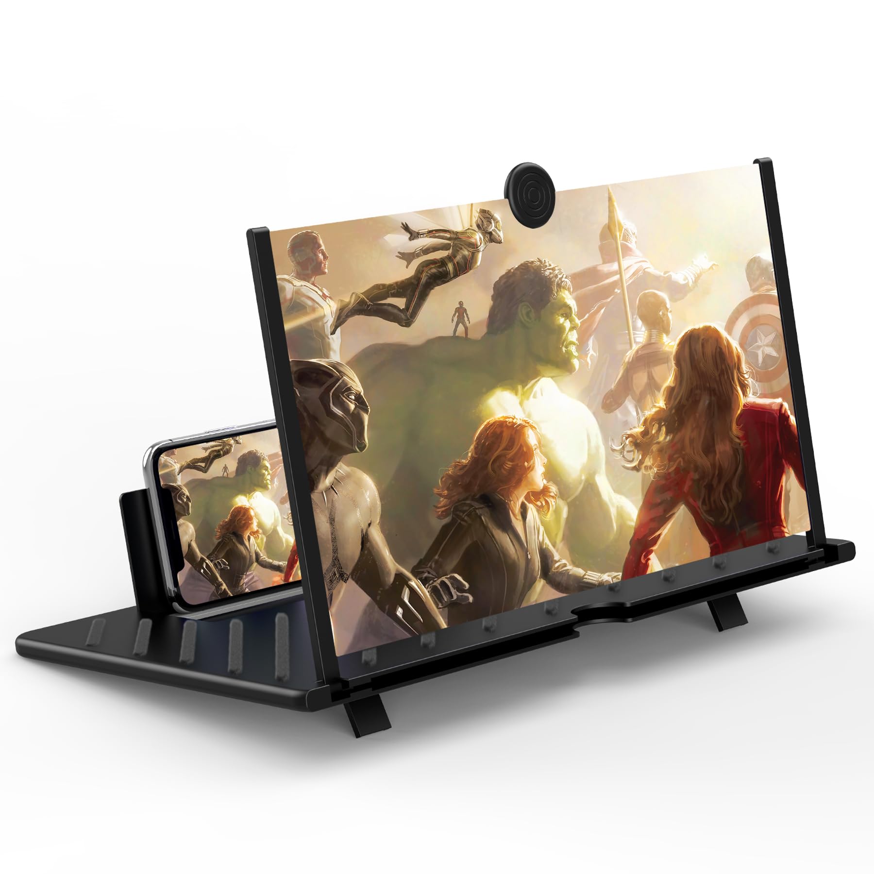 Photo 1 of 20 inch Screen Magnifier for Smartphone,3D HD Screen Expanders for Movies, Videos, and Gaming, Screen Magnifier with Adjustable Angle Design Amplifier Desktop Magnifying for Seniors Reading(Black)