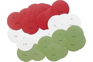 SISTERLY MARKET to from Gift Tag Stickers, 30 Pieces, Holiday Christmas Tags, Red Green Cream