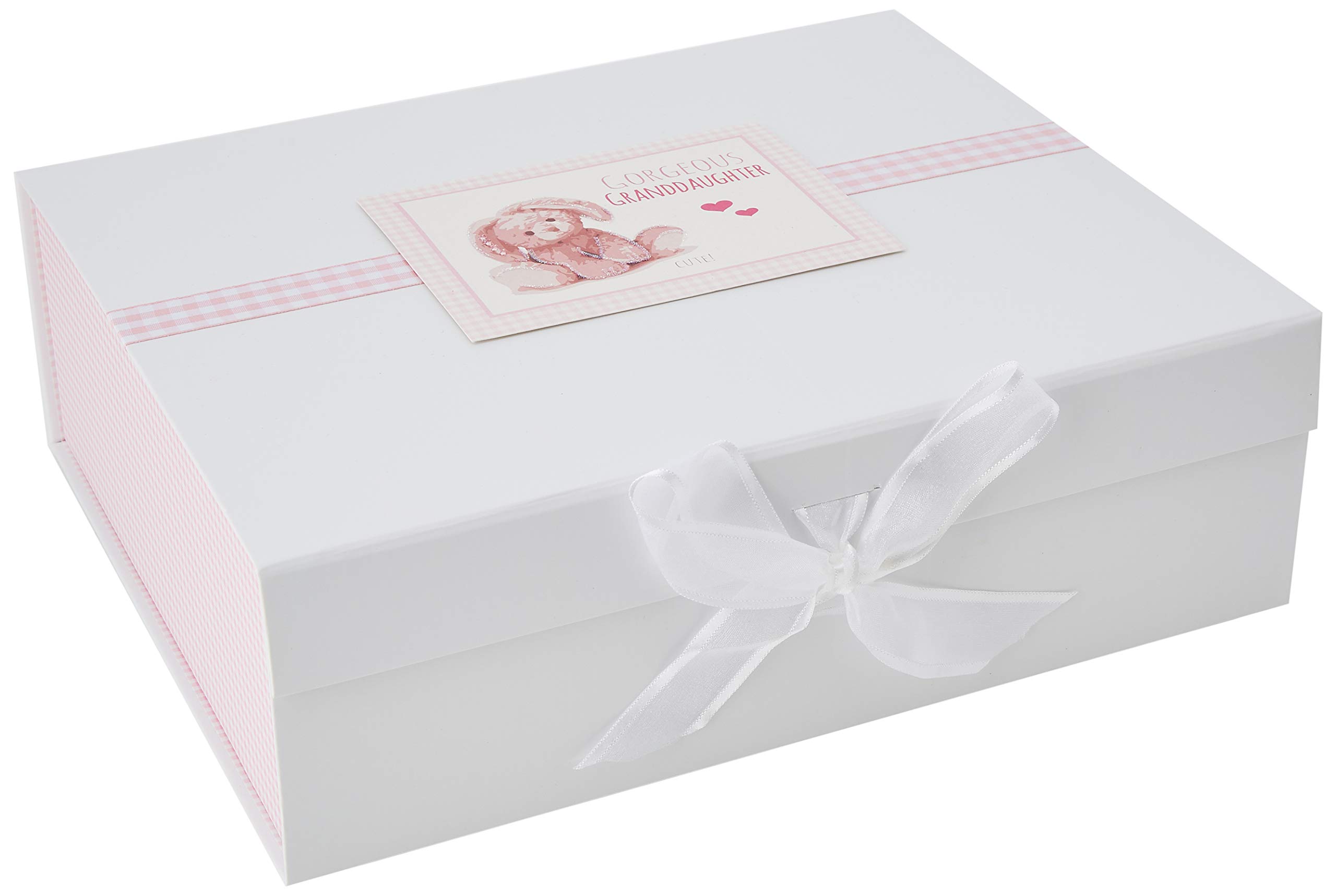White Cotton Cards Pink Gorgeous Granddaughter Keepsake Box (NRP17X), of