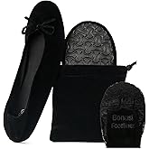 Silky Toes Velvet Foldable Flats for Women Purse Ballet Slippers Wedding/Travel Flat Shoe