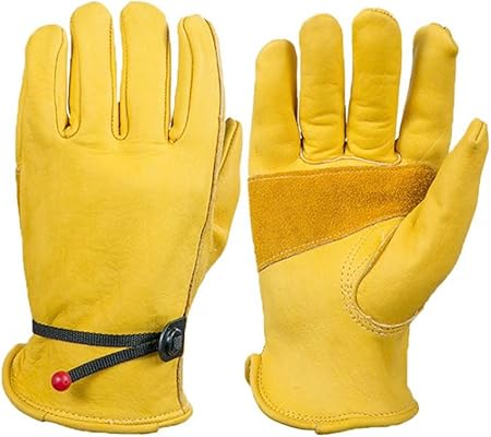 Amazon Deep Never バイク レザー グローブ ビンテージ イエロー 牛革 ハーレー アメリカン 防寒 防風 Xl グローブ 車 バイク