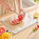 16x12 Clear Tempered Glass Cutting Board for Kitchen, Dishwasher Safe | Non-Slip Corner Guards, Heat-Resistant, Scratch-Resistant, Food-Safe &amp; Non-Toxic,Kitchen Cutting Boards for Countertop
