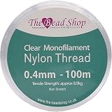 The Bead Shop Clear Nylon Thread 0.4mm 100m Invisible String 8.9kg view 2