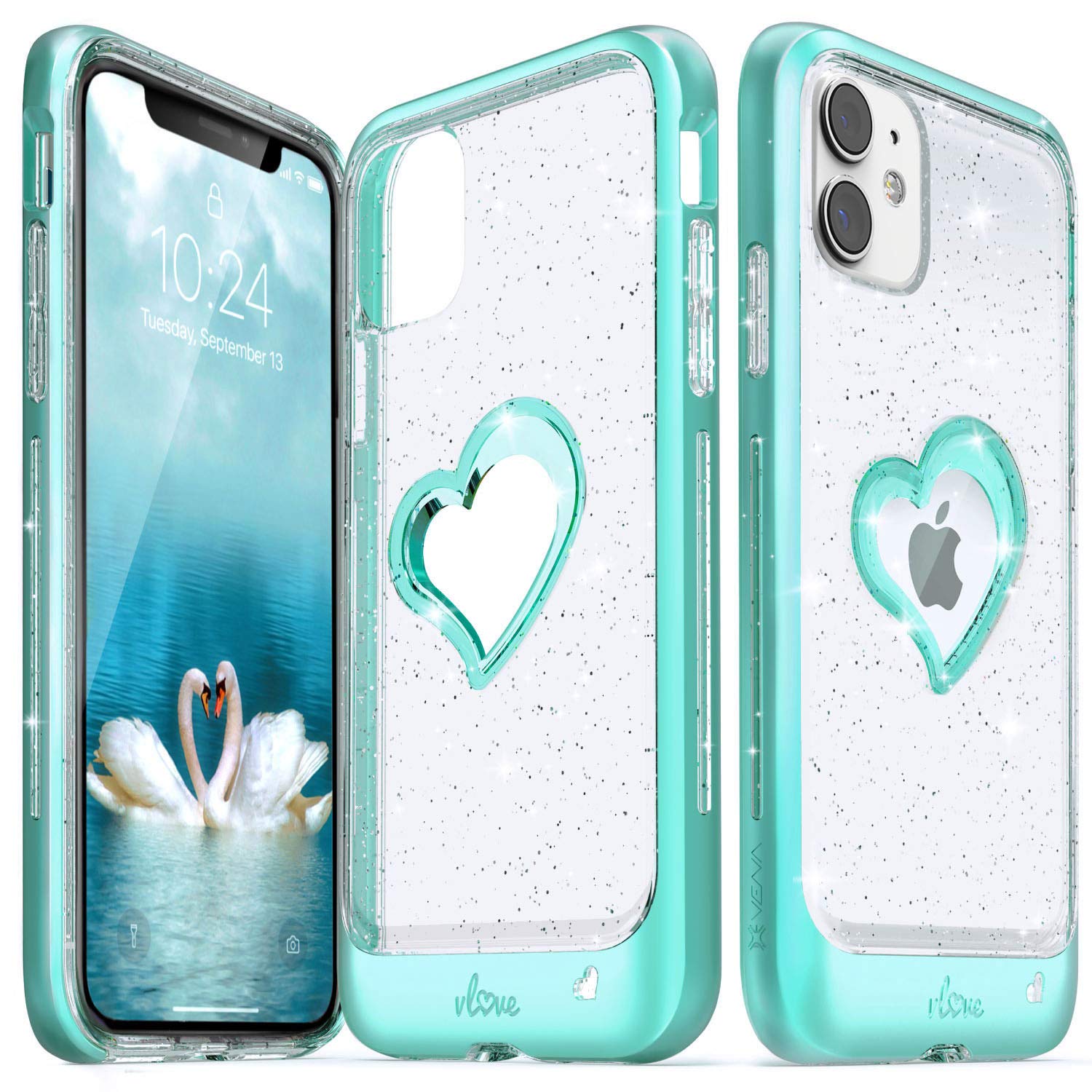 Venavlove Glitter Clear Case Compatible With Apple Iphone 11