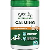 Greenies Supplements Calming Chews for Dogs Chicken Flavor, Dog Calming Chews, 14.7 oz. Container of 80 Count
