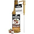 Syruvia Hazelnut Syrup – Hazelnut Coffee Syrup Flavor, 25.4 fl oz, Kosher, Gluten Free, Perfect for Coffee, Drinks, Soda, Desserts, and More, With Syrup Pump