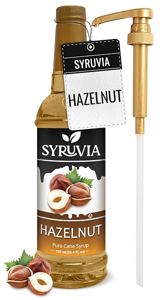 SYRUVIA COFFEE SYRUP, HAZELNUT FLAVORED SYRUP FOR DRINKS,...