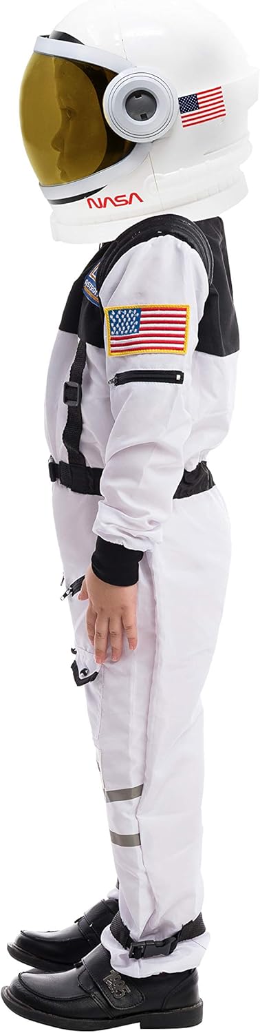 Astronaut NASA Pilot Costume with Movable Visor Helmet for Kids: Clothing