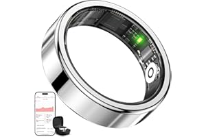 SSDTH Smart Ring Health Tracker,Heart Rate&Sleep Tracking Wearable,Waterproof Fitness Ring for Women/Men,Free Subscription,Scratch-Resistant and Scratch-Free Smart Ring Fitness Tracker(Silver, 11)