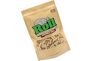 250 Tips Natural Unbleached Pre-Rolled Filter Tips, Ø6.5mm - Bag of 250 Tips