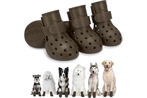 SPARKLETOPPERS Dog Shoes Non-Slip Waterproof Sandals for Hot Pavement Winter, Breathable Perforated Boots (Coffee, Size 6: (2.75’’x2.36'')(L*W)(3XL))