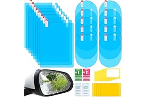 HLARTNET 18 Pieces Car Rearview Mirror Waterproof Film - Side Mirror Film Anti Fog Film for Car Rainproof Mirror Window Film Transparent Nano-Coated Protective Sticker for Cars Trucks Bus Side Windows