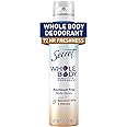 Secret Whole Body Deodorant Spray for Women, Almond Milk & Honey Scent, Aluminum Free Deodorant, 72 HR Odor Protection, 3.5oz