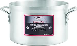 Pentola Winco USA Super Alluminio 40 Quart - Pesante, Bordo Rinforzato 4 Mm