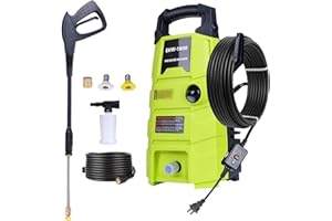 RunInMist Electric Pressure Washer, 1800PSI 1.6GPM Portable Power Washer with 20FT Hose & 35FT Power Cord, Two Nozzles, 0.4L 