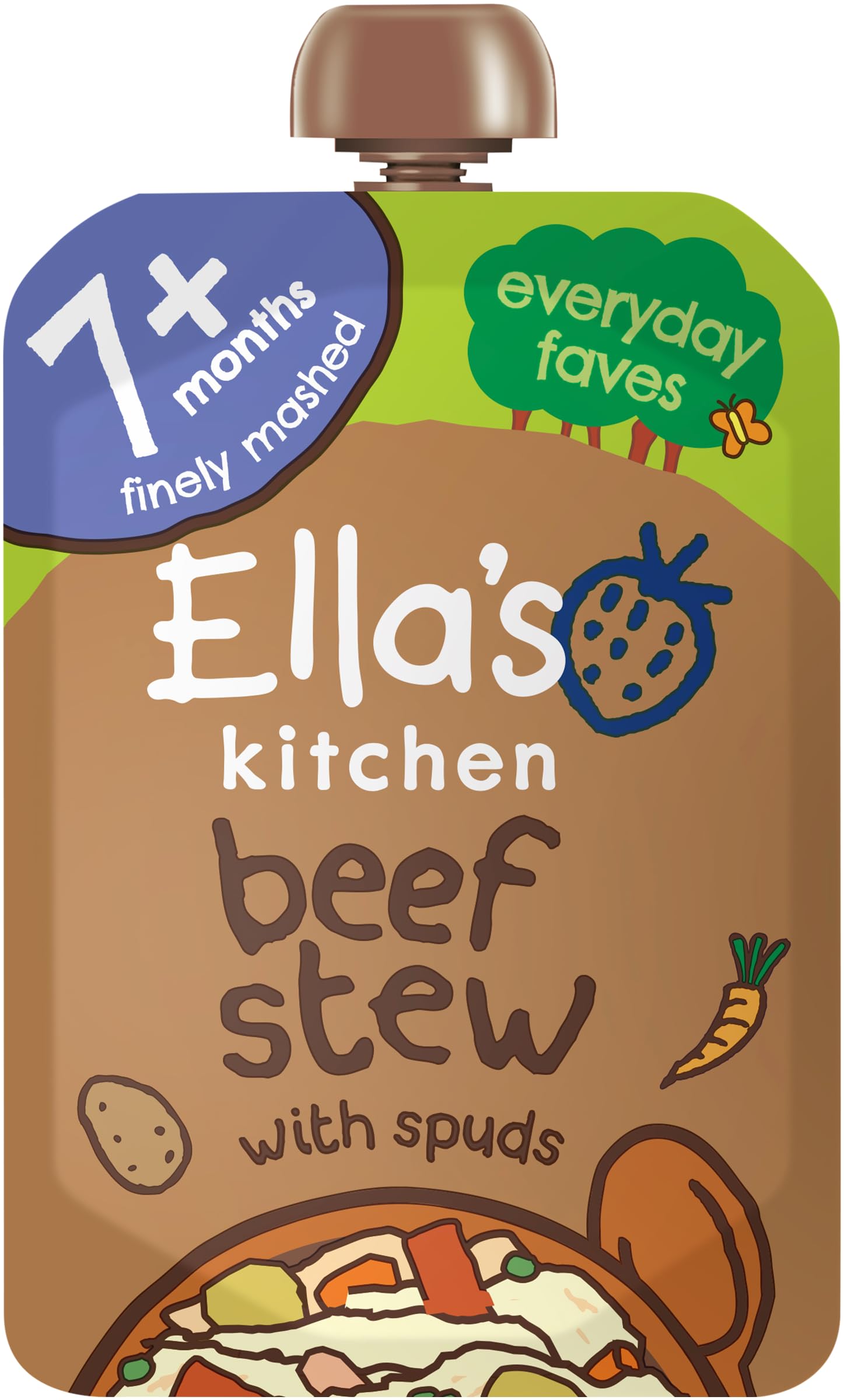 Ella's Kitchen, Stage 2 from 7 Months Organic Wonderfully Warming Beef Stew with Spuds ,130 g , (Pack of 6)