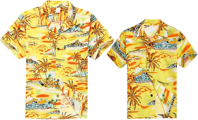 Amazon マッチング父の息子ハワイアンルアウ服装メンズシャツボーイシャツイエローマップ シャツ 通販 Amazon マッチング父の息子ハワイアンルアウ服装メンズシャツボーイシャツイエローマップ シャツ 通販