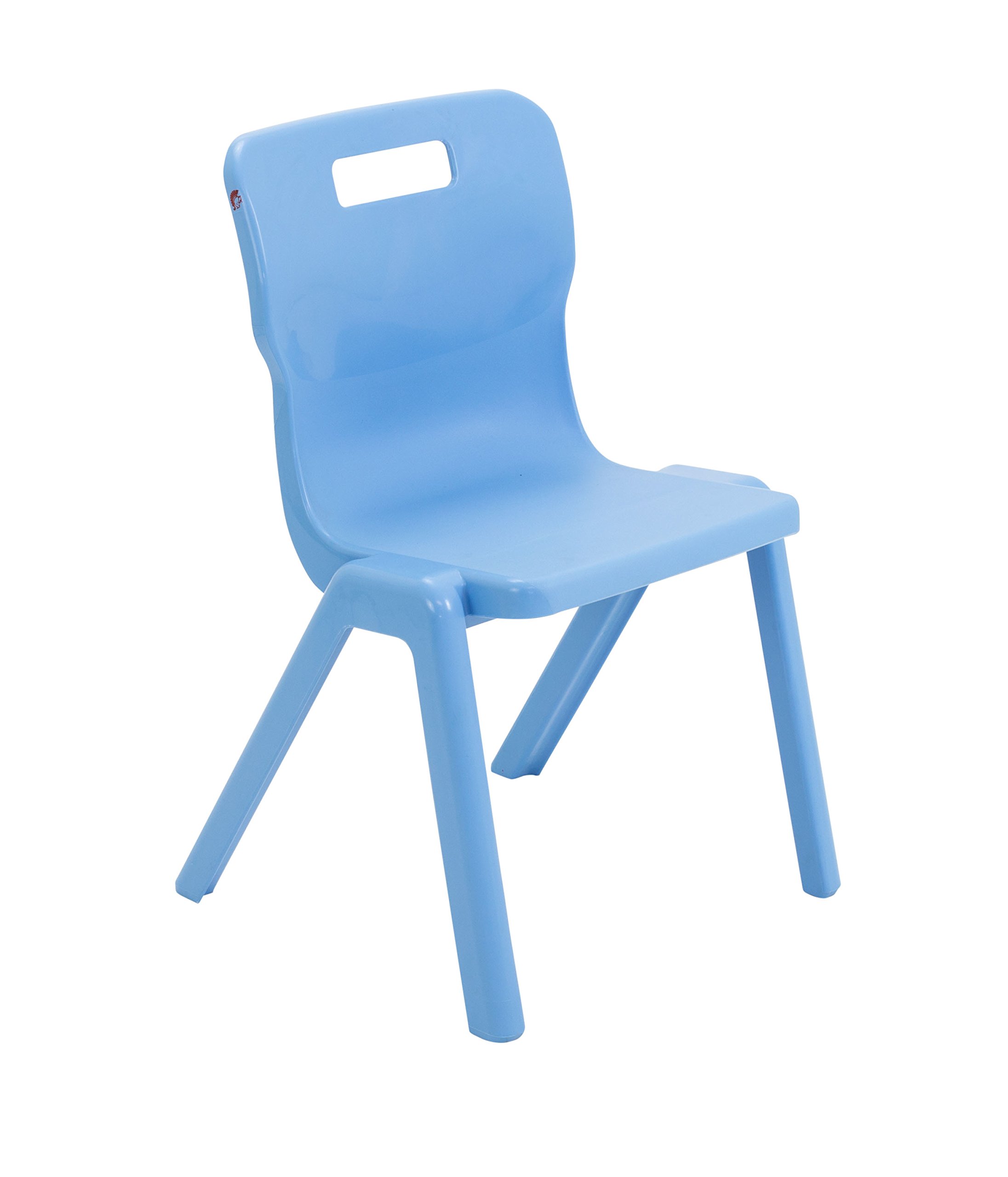 Titan One Piece Classroom Chair, Plastic, Sky Blue, Size 4, Ages 8-9 Years, Pack of 4