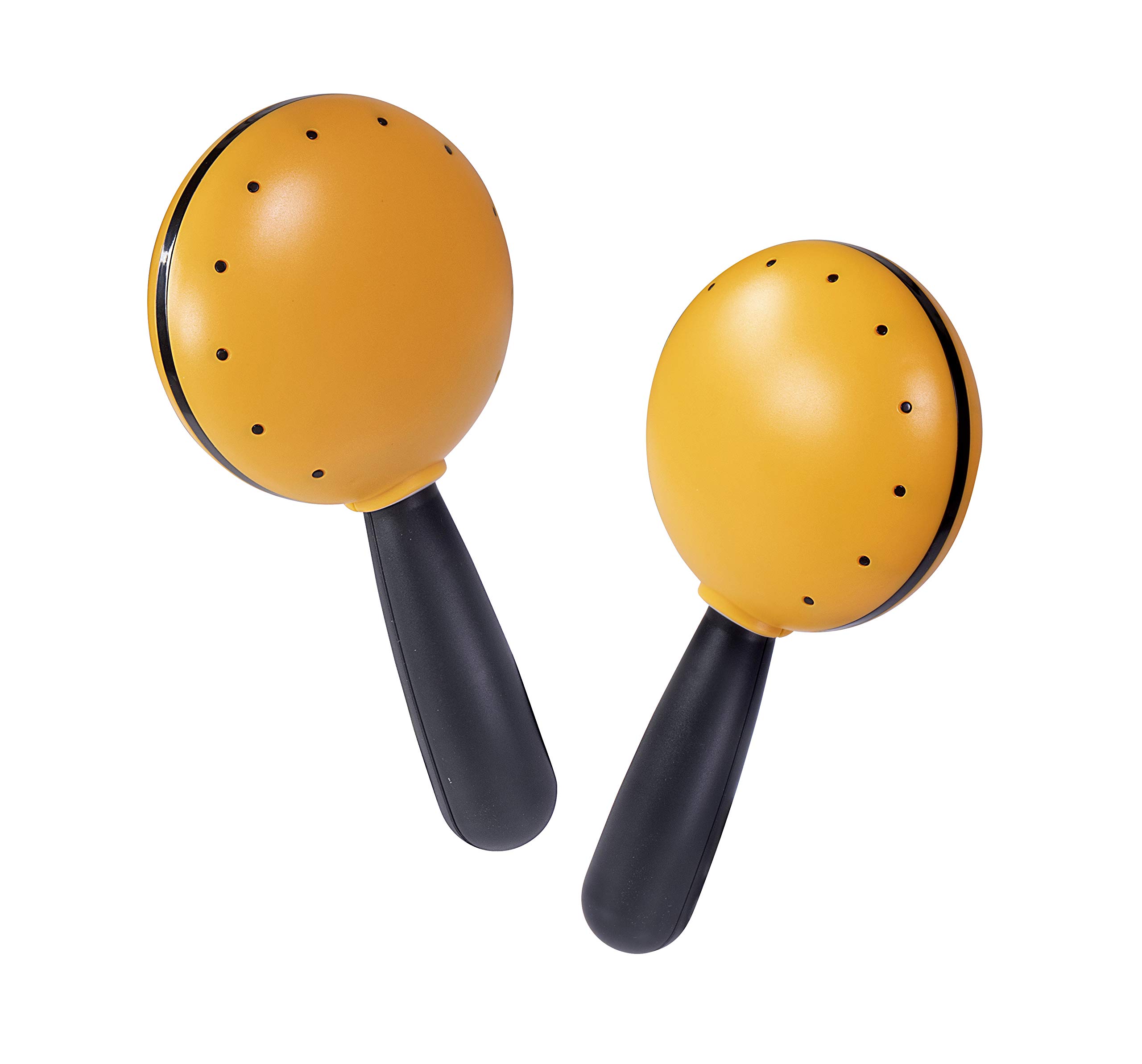 Halilit Hi-Lo Maracas (Pair). High-end Hand Shaker Percussion Musical Instrument. Percussionists of All Levels. Teens & Adults. Built to Last (Yellow)