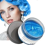 Temporary Blue Hair Wax , Acosexy 4.23oz Instant Hairstyle Mud Cream, Natural Hair Coloring Wax Material Disposable Hair Gel 