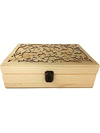 Essential for Life - 48 Slot Wooden Essential Oil Box - Great Carry Case Organizer & Holder for Storage Display Travel & Presentation - Protects 5, 10 & 15ml Bottles in an Elegant Decorative Design