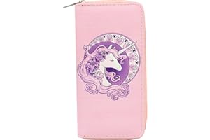 Timlee Unicorn Wallets Cute Rainbow Unicorn Long Wallets Long Purse For Girls Christmas Gift Women(Unicorn F)