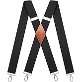 MENDENG Suspenders for Men Vintage Bronze Snap Hooks Adjustable Braces Groomsmen