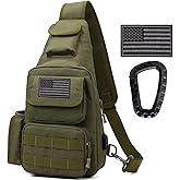 Novemkada Tactical Shoulder Bag - 1000D Molle Military Backpack Outdoor Daypack Chest Pack (Green)