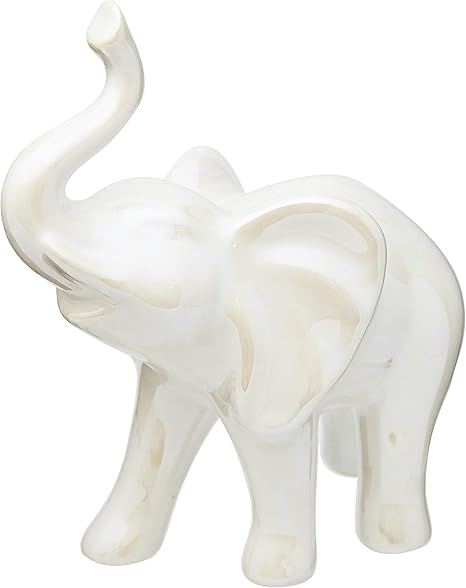 Decoracao Em Acao De Ceramica Elefante Urban Branco Perolado
