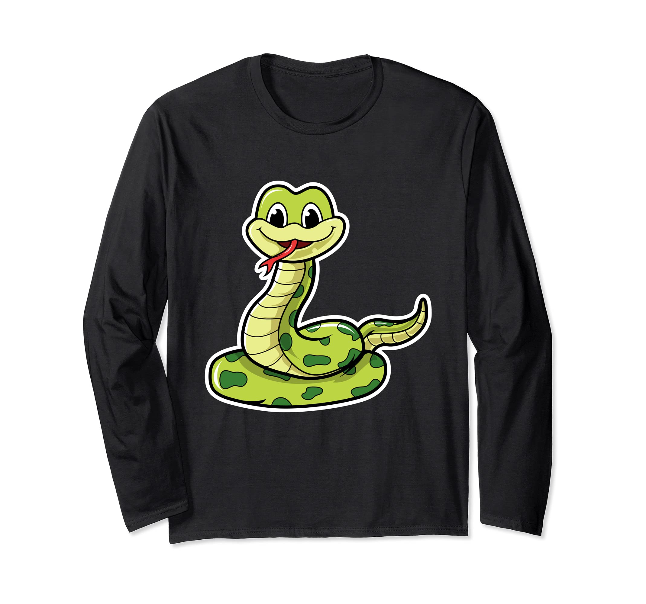 Cute Snake Cartoon Animal Reptile Long Sleeve T-Shirt
