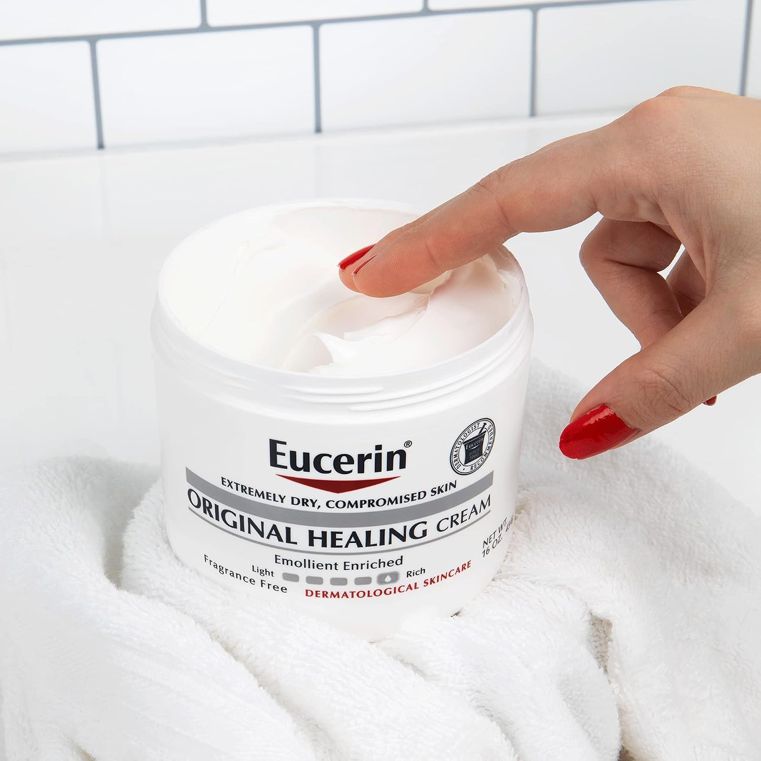 Eucerin, Original Healing, Creme for Very Dry Sensitive Skin, Fragrance Free (pack of 2), 454 g (Pack of 1) - Image 5
