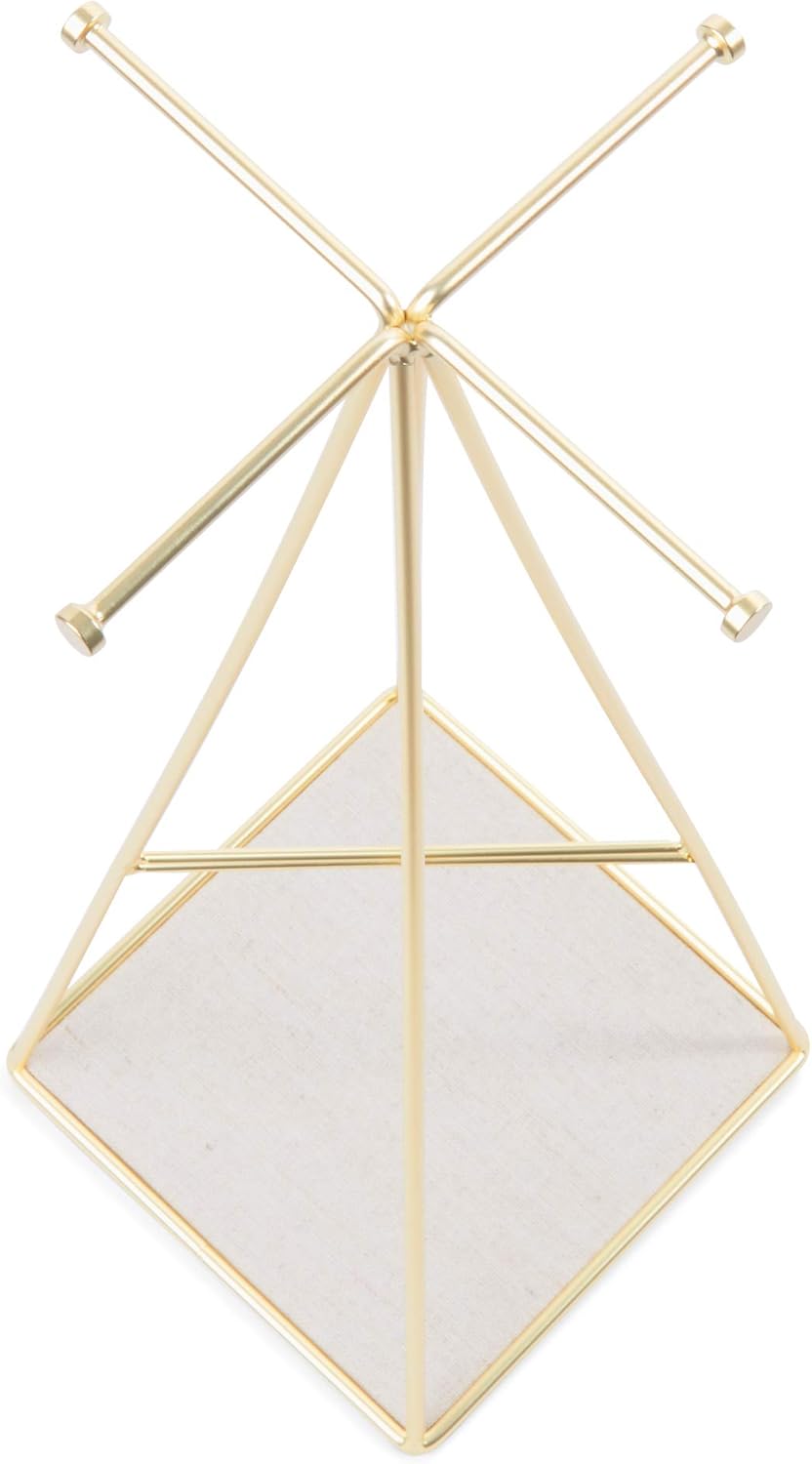 Umbra Prisma Jewelry Stand and Necklace Holder, Brass: Home & Kitchen