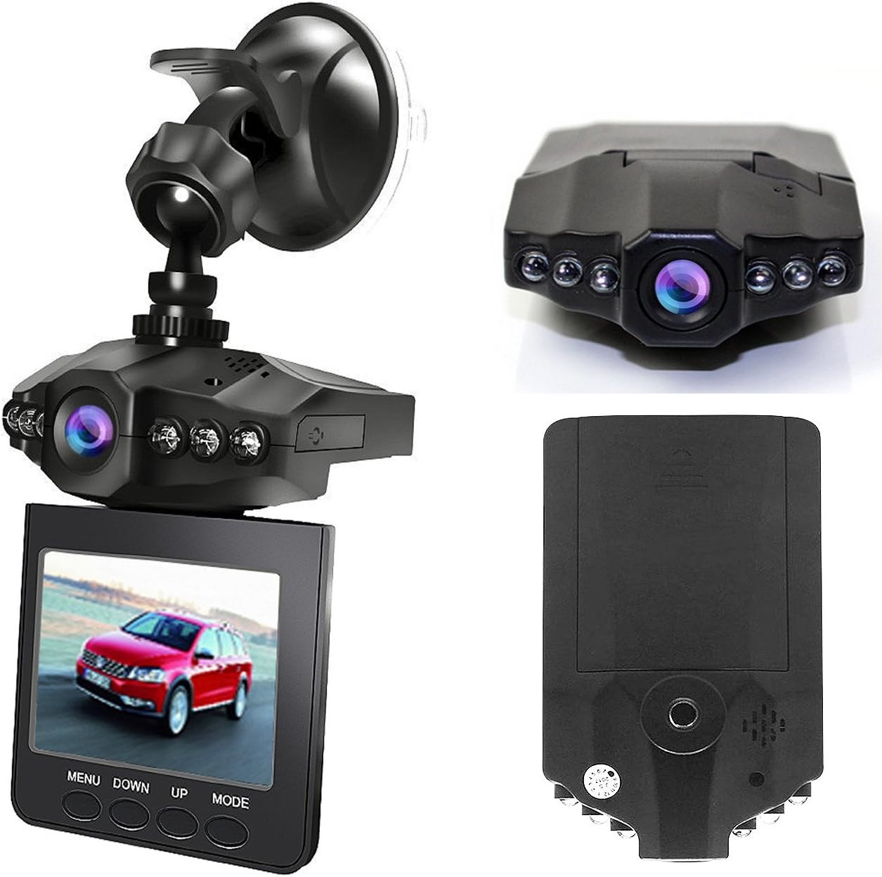 Dash Cam, Dyzeryk Car Dashboard Camera 2.5" Screen,270 Degrees Whirl Screen,6 Infrared Fill Light with Loop Recording, Night Vision