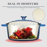 OVERMONT Enamelled Cast Iron Round Casserole Pot 4.2L Sapphire Blue view 2