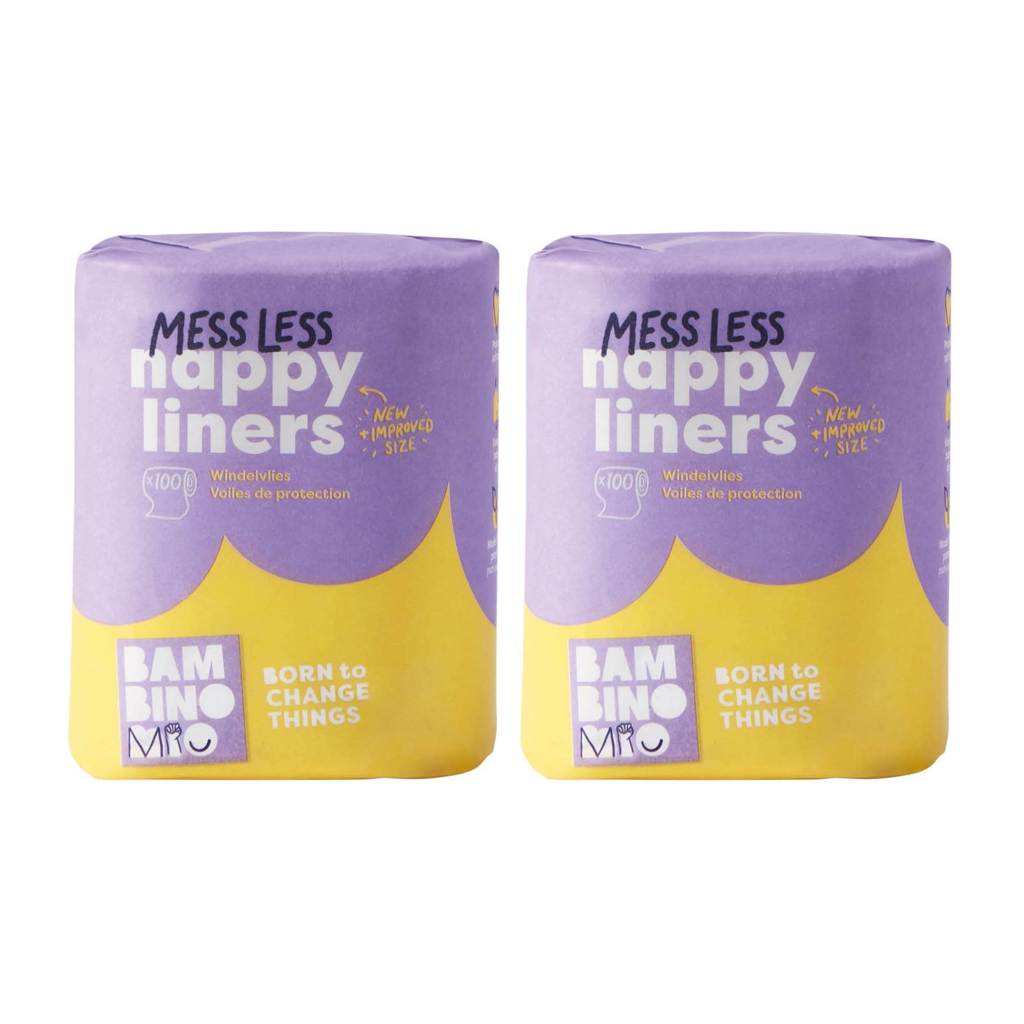 Bambino Mio, Supersoft Nappy Liners, Biodegradable, 100 Liners, Packaging May Vary, Pack of 2 — image 1