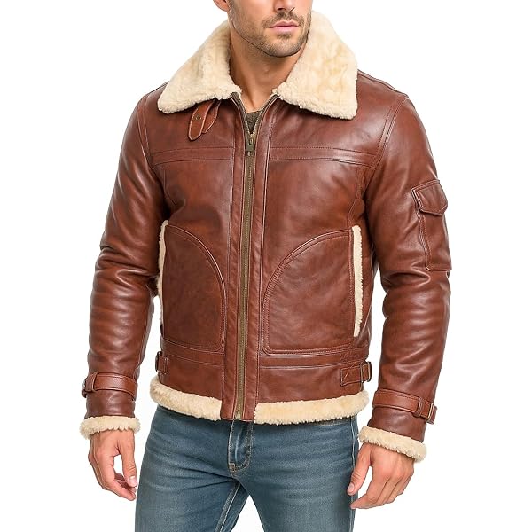 Artist Unknown B3 Men's Bomber Fur Sheepskin Shearling Jacket