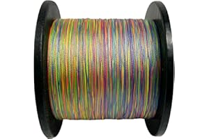 XIGGA Braided Fishing Line 4 Strand Abrasion Resistant Braided Line 547/1094Yards Test for Salt-Water, 10-100 LB, Cost-Effective, Zero Stretch, Smaller Diameter for Extra Visibility, Variety Colors