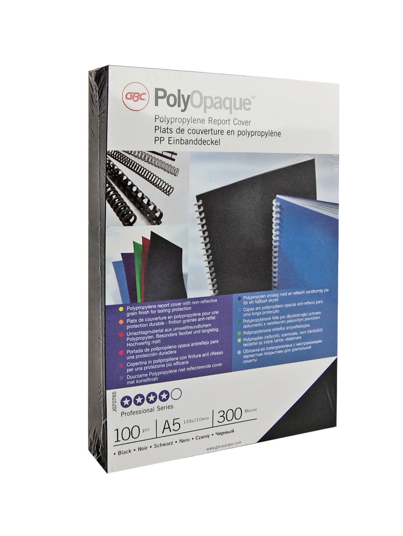 GBC PolyOpaque Binding Covers A4 300 micron Dark Blue (100 Pack)
