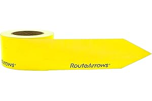 RouteArrows 250 Pack ($.40/Arrow) Strong Adhesive Yellow Arrow Stickers, Hi-Viz Directional Arrows Perfect for Outdoor Pavements and Most Indoor Floor Types